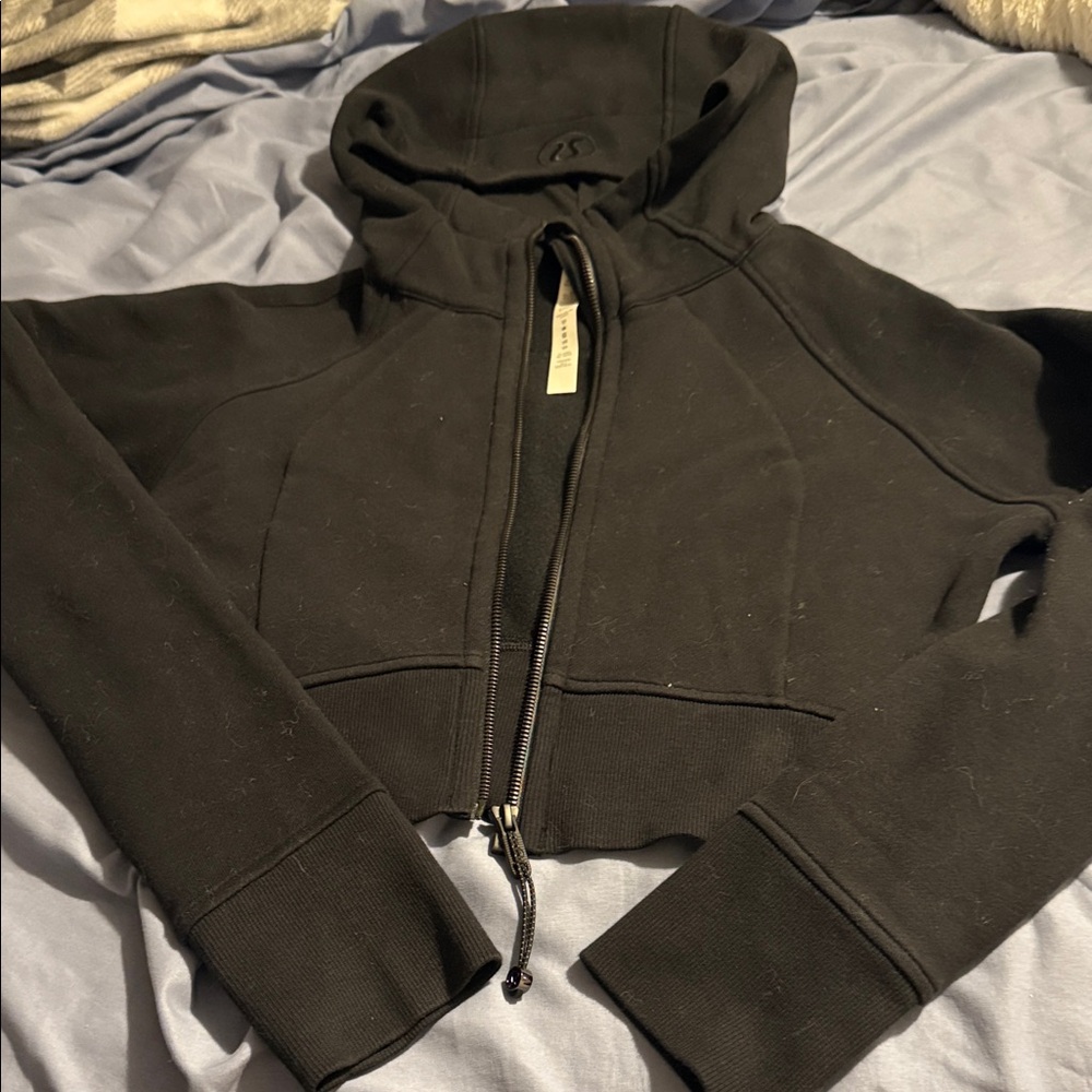 Black Cropped Hoodie